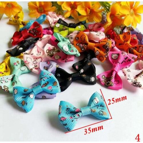 50pcs Mixed Baby Satin Ribbon Bowknot Hair Clips Applique DIY Craft Wedding Bow Tie ribbon bowtie hats decoration