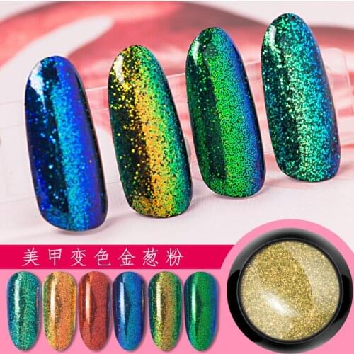 6 Colors Chameleon Nail Glitter Powder Kit - 6 Boxes Chameleon Powder Crystal diamond Glitter powder Diamond Reflective Glitter