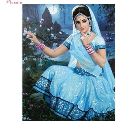 5D,Diy Diamond Painting"Indian girl"Diamond cross stitch Kits Embroidery diamond Wall Stickers Mosaic Diamond,wall decor