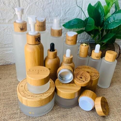 50g Bamboo Cream Jar PP Plastic Container 10G 20G 30G 50G Empty Refillable Bottle Cosmetic Packaging Pot Bamboo Wooden Jar