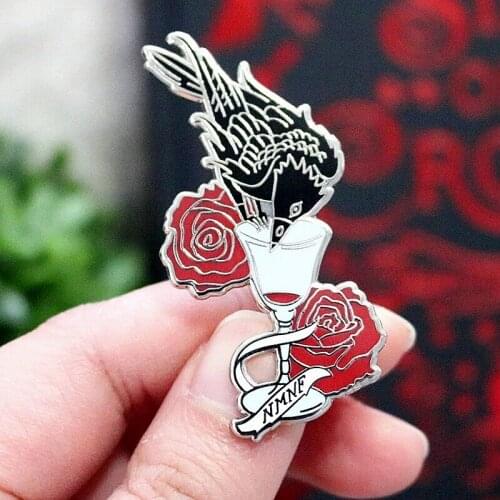 No Mourners No Funerals Six Crow Raven Enamel Brooch Pin Metal Badges Lapel Pins Brooches Jeans Fashion Jewelry Accessories
