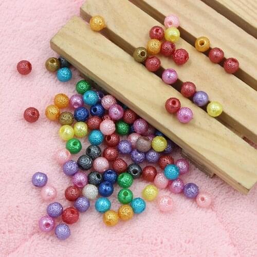 100pcs/lot 6mm Wrinkled Imitation Pearl Clothes Beads 7 Colors Acrylic Spacer Beads for Crafting Sewing DIY Needleworke Beads