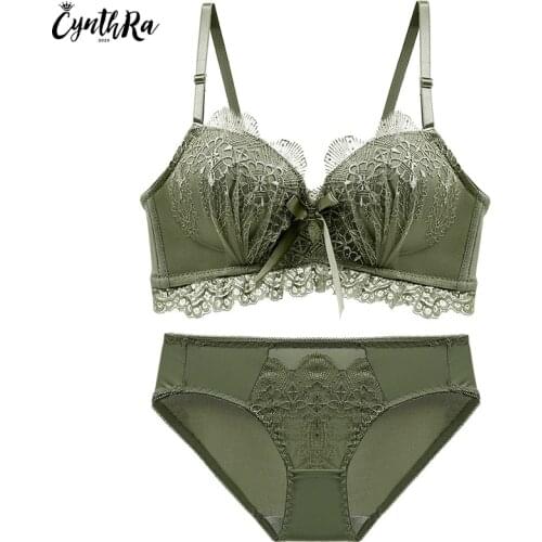Bra And Panty Suit Women Sexy Wireless Lace Push Up Underwear Adjustable Bralette Seedless Breathable Lingerie For Women