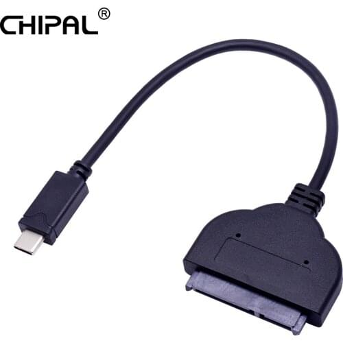 CHIPAL 100pcs USB 3.1 Type-C to SATA 3.0 Cable USB-C Type C to Serial ATA III 22Pin Converter for Macbook Phone 2.5" HDD SSD