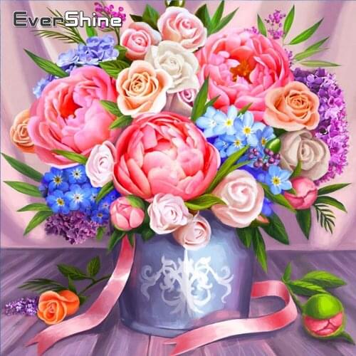 EverShine Diamond Painting Flowers 5D DIY Handmade Gift Diamond Embroidery Rose Cross Stitch Kits Hot Sale Rhinestone Pictures