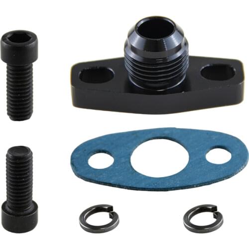 1Pcs10AN Drain GT T17 T20 T25 T28 T30 T35 Garrett Turbo Billet Oil Return Flange Black/Silver