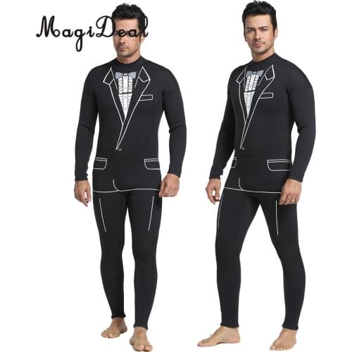 Full Body Tuxedo Style Wetsuit Mens 3mm Premium Neoprene Surf Surfing Scuba Diving Swimming Snorkeling Suits Jumpsuit