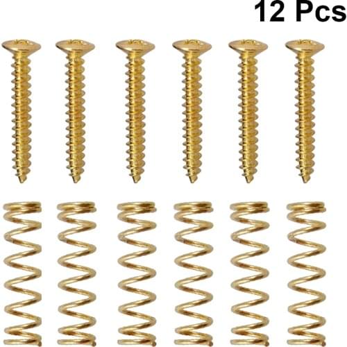 Pack of 6 Metal Humbucker Single Coil Pickup Frame Screws Springs 3mm for Electric Guitar Replacement Parts Gold Silver Black