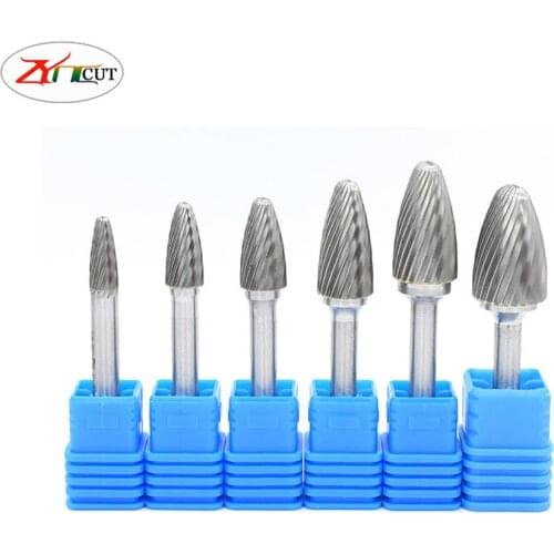 6pcs set 6 8 10 12 14 16mm single slot Electric knife with metal grinding head,Metal tungsten steel grinding head rotary file