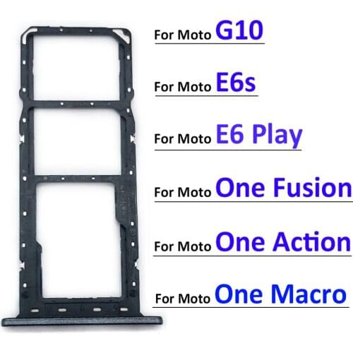 New Sim Card Slot Tray Holder For Moto E6 Play E6S G10 One Action One Fusion Repair Parts