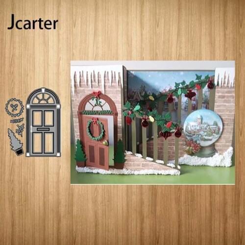 New Metal Cutting Dies Window Door Plant Pendant Craft Stencil Diy Scrapbooking Handmade Card Make Shape Album Decoration Model