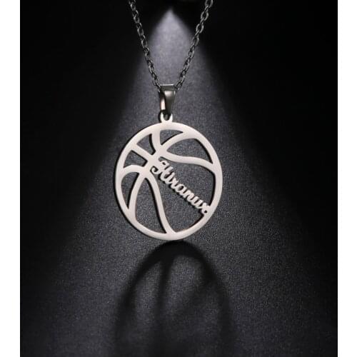Sipuris Customized Name Basketball Necklace For Men Personalized Name Necklace Fashion Jewelry Accessories Boyfriend Gift New
