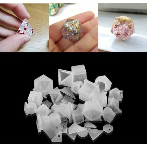 Clear Irregular Dice Epoxy Resin Molds Numbers Letters Dice For DIY Resin Epoxy Casting Mold Silicone Jewelry Making Accessories
