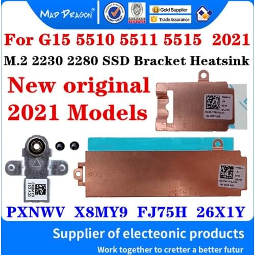 PXNWV X8MY9 0X8MY9 FJ75H 26X1Y 026X1Y For Dell G15 5510 5511 5515 Laptops M.2 NVME 2230 2280 SSD Bracket Storage Card Heatsink