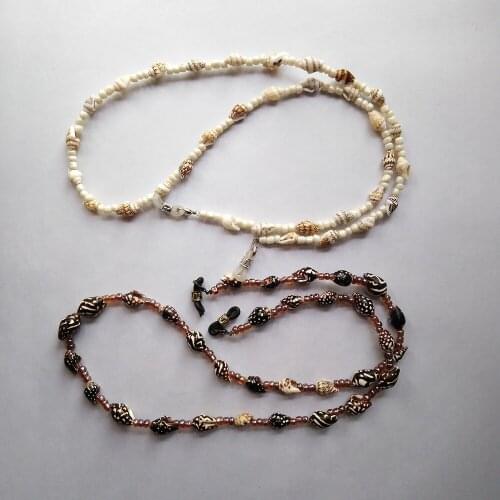 Conch shell eyeglass beaded chain spectacle retainer eyewear accessories