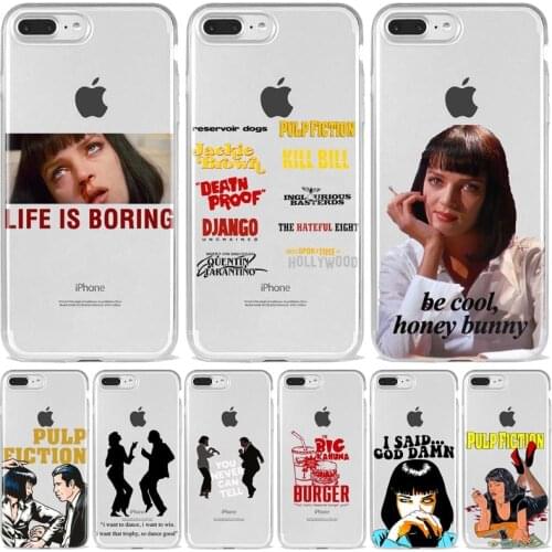 Black humor movie Pulp Fiction Luxury Silicone Coque Soft Phone Case Cover For Iphone 11 12 Mini Pro Max X Xr6 7 8 Plus Fundas