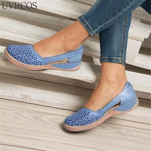Womens Sandals 2021 Summer Handmade Ladies Shoes Leather Breathable Sandals Women Flats Retro Style Cusomized Support Slipper