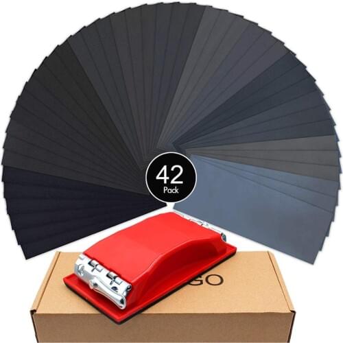 Sanding Block Sander Pad for Wood Glasses Car Furniture Finishing Sanding Sheets Holder Clamp Makes Sandpaper Wet Dry