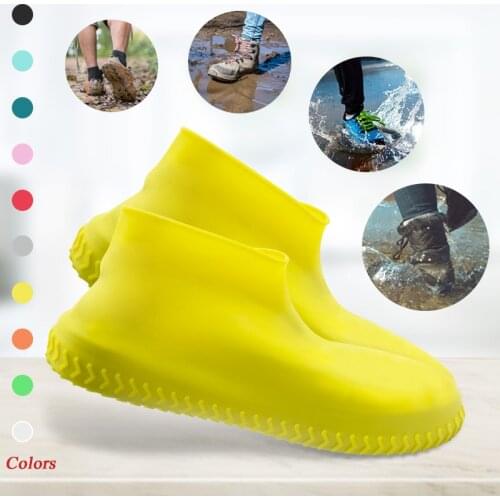 Silicone Waterproof Shoe Covers Resistant Rain Boots Reusable No-Slip Rubber Shoe Protectors for Kids Men Women