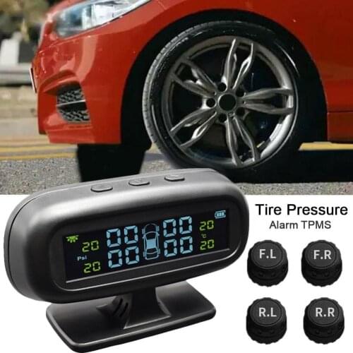 Tire Pressure Monitoring System Car TPMS Solar Power Temperature Digital Gauge With LCD Color Display USB Auto Pressure Sensor H
