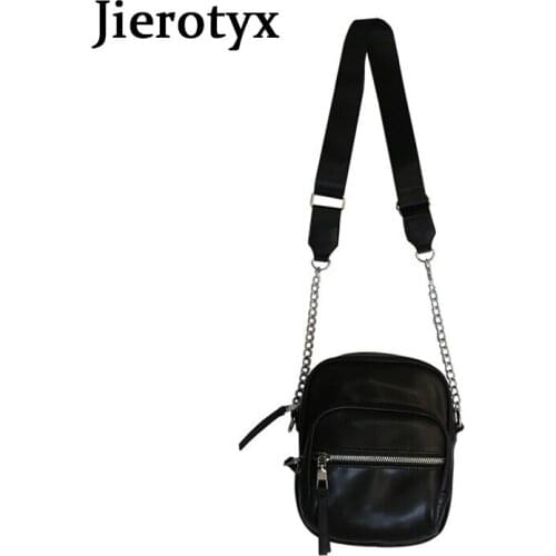 JIEROTYX High Quality PU Leather Shoulder Bag For Women Small Casual Totes Trendy Chain Strap Female Messenger Shoulder Bag 2020
