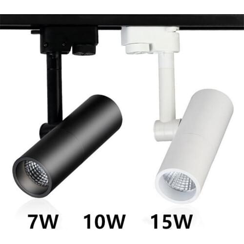 Track Lighting Rail Lamp Spot 7W 10W 15W COB Clothing Shoes Shop Store Track Lights LED Rail Spotlight 2/3/4 wire 3 phase