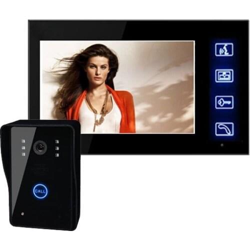 7 inch Color Monitor Home Security Video Doorbell Phone Wired Intercom Doorbell Night Vision Camera