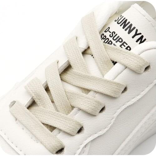 Weiou 8mm Width Waxed Cotton Athletic Shoestrings Heavy Duty Wax Shoe Laces Colored Flat Mens Dress Cotton Shoelaces For Casual