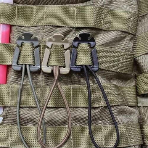 1 Pair Tactical Molle Strap Webbing Dominator Elastic Cord Hang Buckle Clips Outdoor Climbing Tools