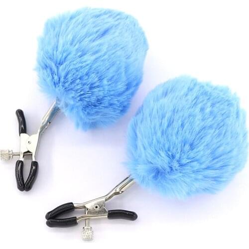 EXVOID 1 Pair Breast Clamp Sex Toy for Women Men Flirting Slave Restraint BDSM Bondage Plush Nipple Clip Clitoris Stimulate