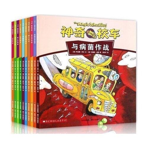 10 Books The Magic School Bus Animation Version Child Kids Education Adventure Science Stories Chinese Picture Book Age 4 up