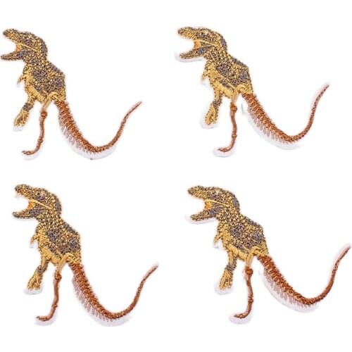 10pcs/lot Embroidery Iron On Dinosaur Patch Cartoon Animal Sticker for Kids Jeans Coat Shoes Backpack Bags Appliques DIY Badge