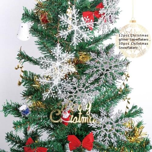 12 pieces of Christmas decorative snowflakes 11 cm decorative pendant Christmas tree decoration #35