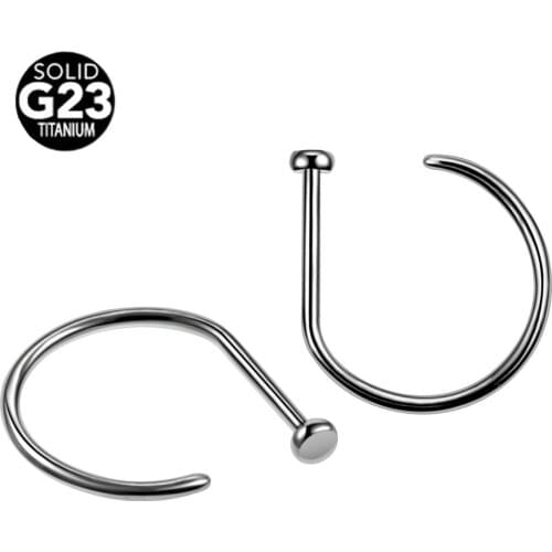 20G 1Pc Titanium D-Shaped Septum Ring Piercing Punk Nose Ring Stud Hoop Tragus Cartilage Earring Piercing Body Jewelry for Women