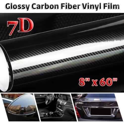 20CM x 152CM 7D Carbon Fiber Vinyl Wrap Roll Film Car Sticker Decal Motorcycle Automobile Styling Car Wrap Stickers Auto Decal