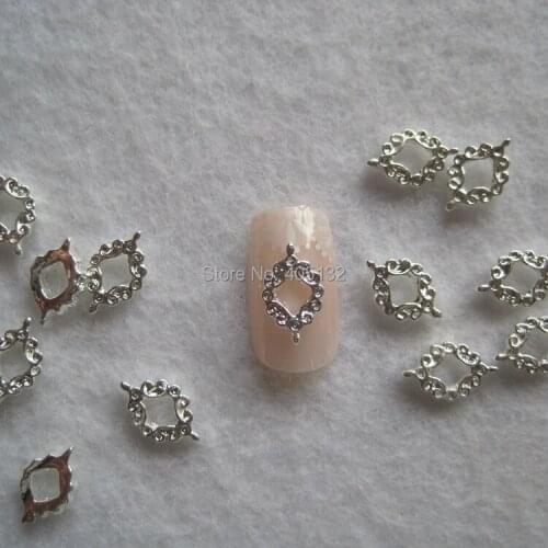 MD-706 3D 50pcs/bag Silver Deco Nail Decoration Metal Shinny Deco Metal Nail Art Decoration