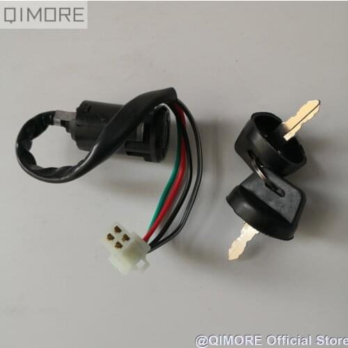4-wire generic ignition lock key switch (2 keys with dust cap) for Dirt Bike ATV buggy QUAD Pit bike Monkey Bike