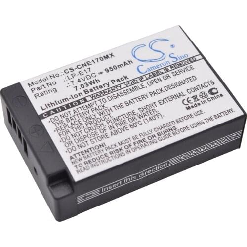 2021 Battery For Canon LP-E17 EOS M6,EOS Rebel T6i,EOS Rebel T6s 950mAh / 7.03Wh