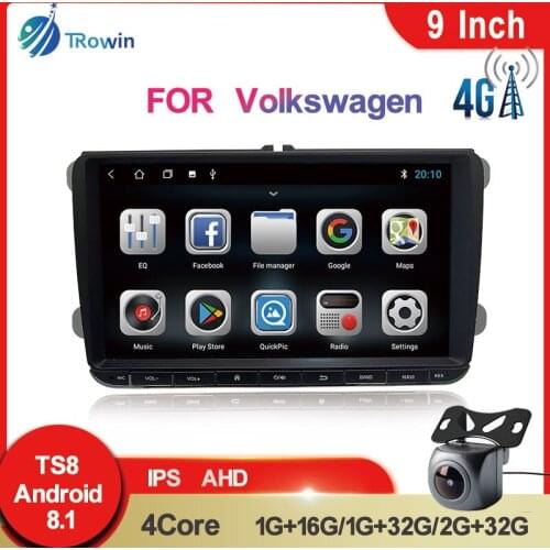 2Din 4G Android Car Radio 9Inch GPS Navigation Video For VW Volkswagen Golf Skoda Seat Polo Passat B6 B7 Multimedia Player