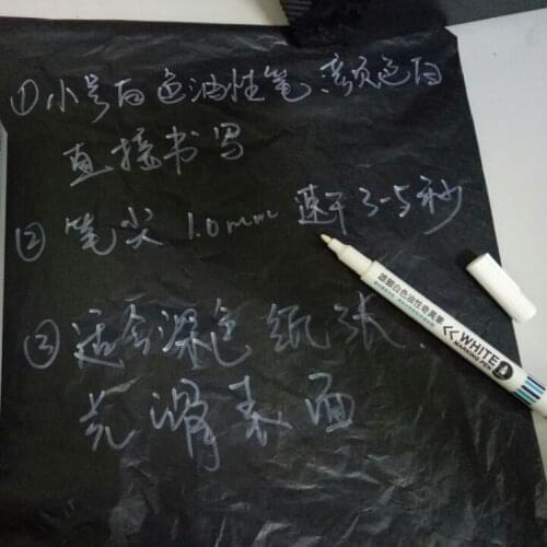 Simbalion Alcohol Base White Marker 1.0mm Strong Cover on Dark Surface Mark on Anything Fast Dry