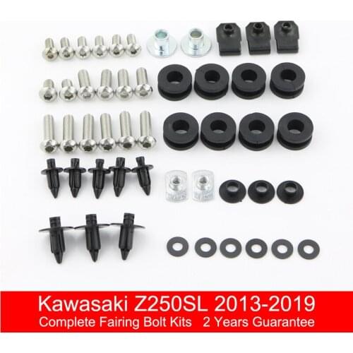 Fit For Kawasaki Z250 Z250SL 2013-2019 Motorcycle Full Fairing Bolts Kit Fairing Clips Speed Nuts Stainless Steel Bolts