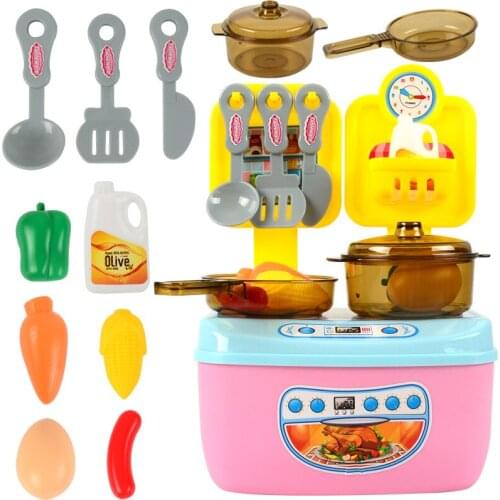 Childrens Play House Kitchen Toys Boys and Girls Simulation Cooking Kitchenware Toy Set Puzzle Early Education Toy Gift