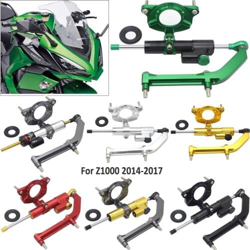 For Kawasaki Z1000 2014-2017 Motorcycle CNC Aluminum Alloy Adjustable Steering Damper Stabilizer Bracket Mounting Kit