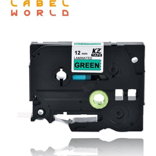 Label World TZe-731 label tape Black on green tape Compatible for brother P-TOUCH label printer 12mm ribbon TAPES