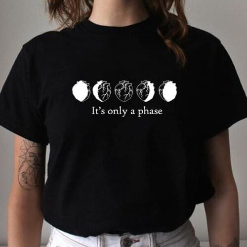 Its Only A Phase Eclipse Of The Heart T-Shirt Womens Tumblr Fashion Grunge gothic graphic cute Tee Hipsters Gothic Clothing