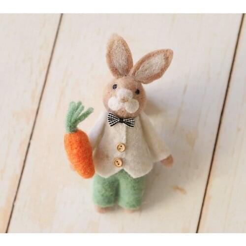 Felt rabbit - hand-made felt carrot doll baby photography prop newborn shooting little fantile props accessories