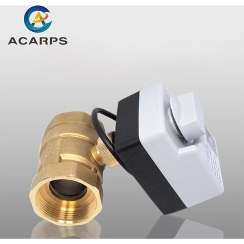 1-1/2" Brass Motorized Ball Valve 3-Wire 2-Point Control Electric AC220V Ball Valve With Manual switch