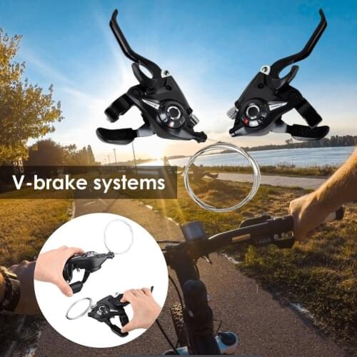 Mountain Bike Aluminum Alloy Conjoined Finger Dial Transmission 21/24 Speed Speed Regulating Brake Lever Bicycle Accessories