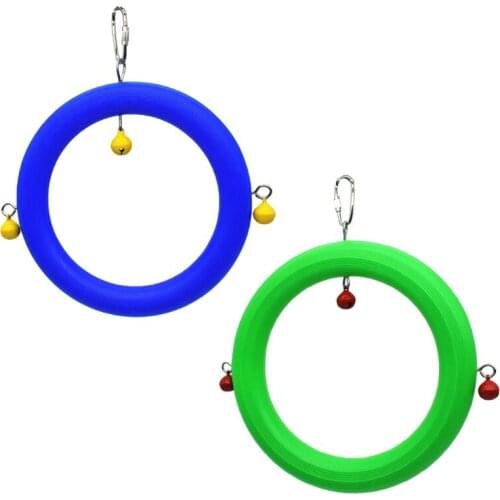 Bird Parrot Swing Toys Chewing Standing Hanging Perch Bird Cage Ring Toy with Hook for Small Birds Budgerigar Parakeet