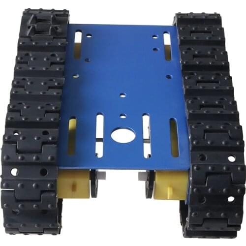 4WD Metal Tank Chassis Kit TC101 Smart Crawler Robot Platform Pure Rubber Track 4pcs High Torque TT Motor Unassembled Toy